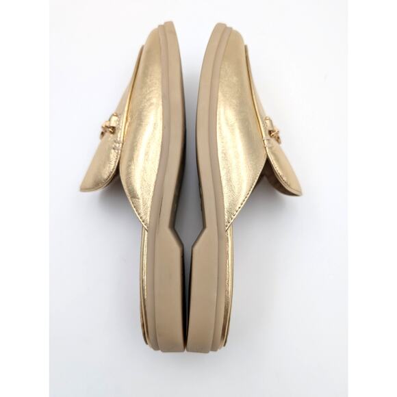 Sam Edelman Kira Slip On Mule Women's Logo Leather Gold Size US7.5M EU38 - Picture 9 of 12